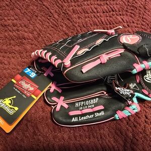 Rawlings Black and Pink Youth Baseball Glove